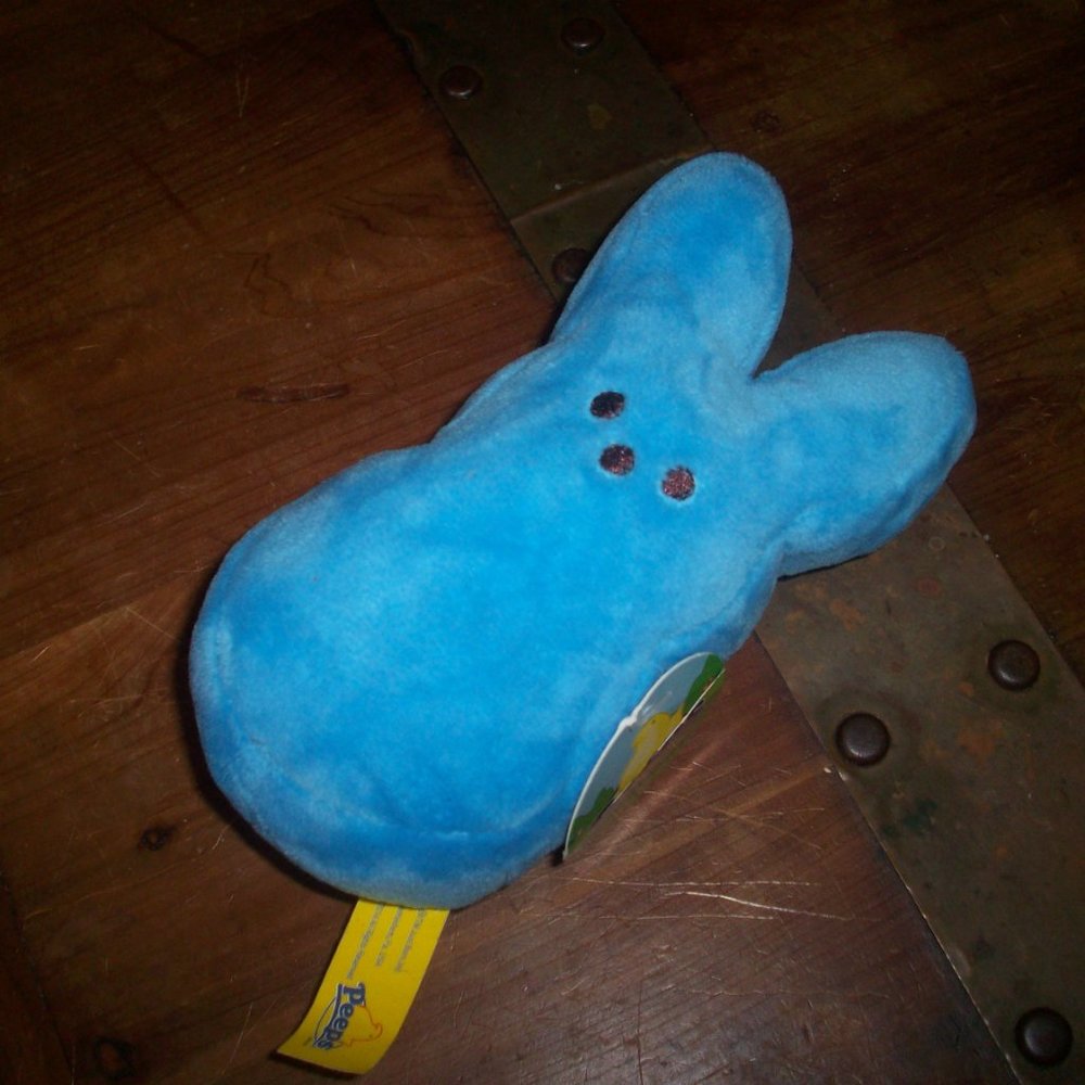 Peeps Bunny Plush 6" Blue Marshmallow Stuffed Animal Toy Just Born 2014 Easter